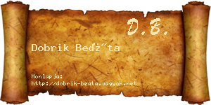 Dobrik Beáta névjegykártya