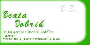 beata dobrik business card